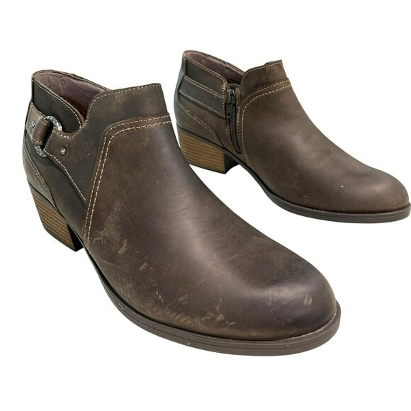 Clarks Shoes - Clarks Oily Leather Brown Ankle Boot Size 9 M New in Box